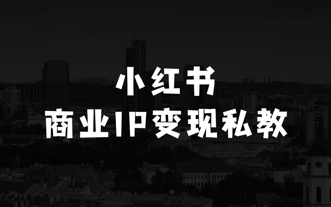 小本生意怎么做：小红书商业IP变现私教，手把手教会你从0-1制作短视频到变现的全过程 - 商业财富课程