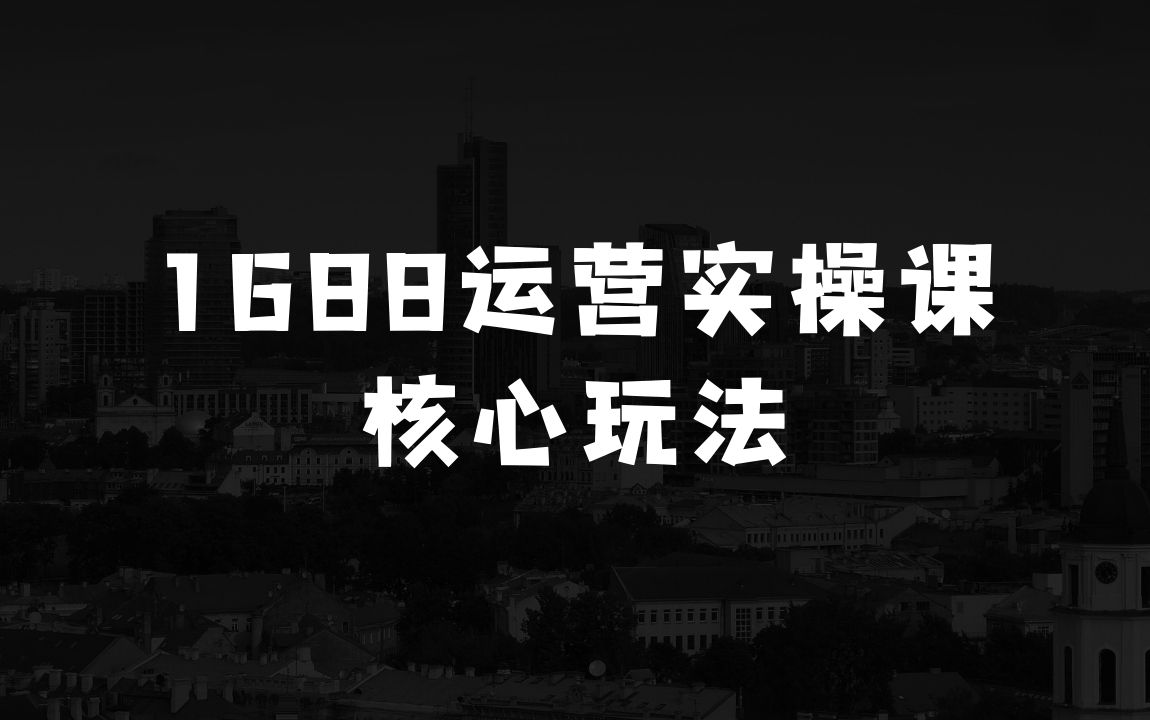 小本生意推荐项目：1688高阶运营系统实操课，快速掌握1688店铺运营的核心玩法 - 商业财富课程