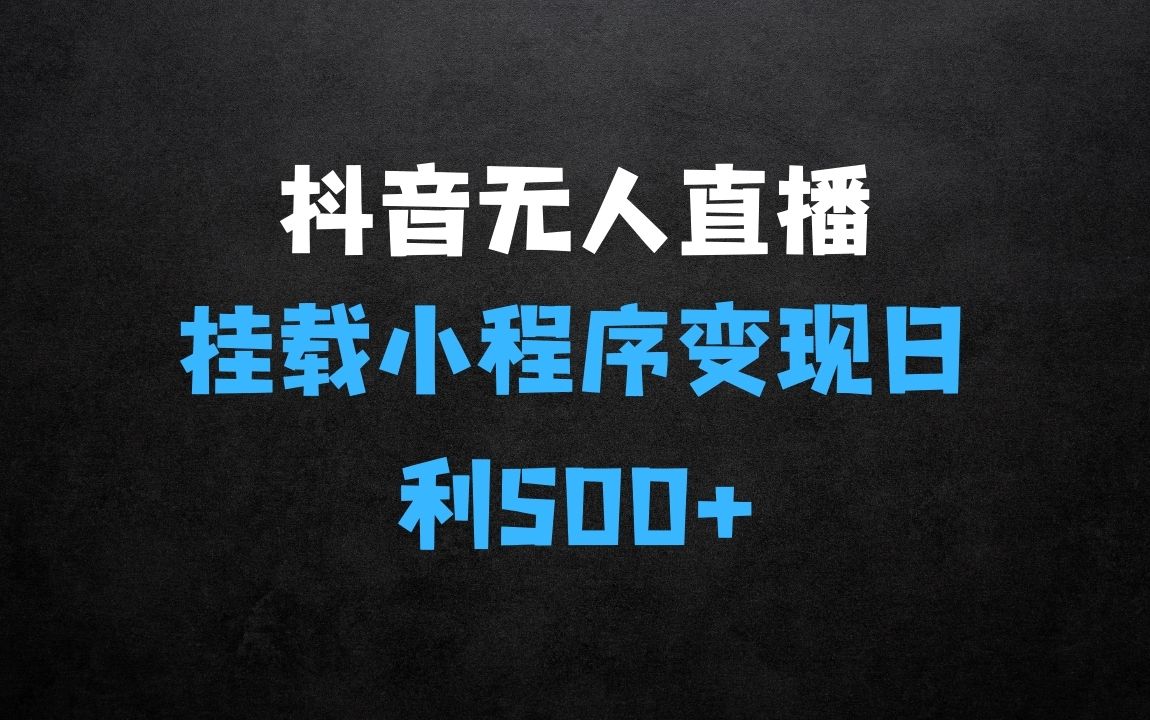 ﻿抖音无人直播挂载小程序变现揭秘：当天直播，当天结算支持工作室，可矩阵【揭秘】 - 商业财富课程