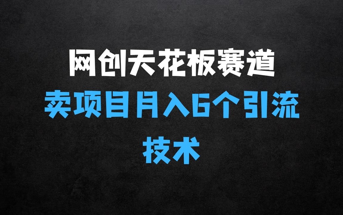 ﻿网创天花板赛道：卖项目月入6个，含独家引流技术(共26节课) - 商业财富课程