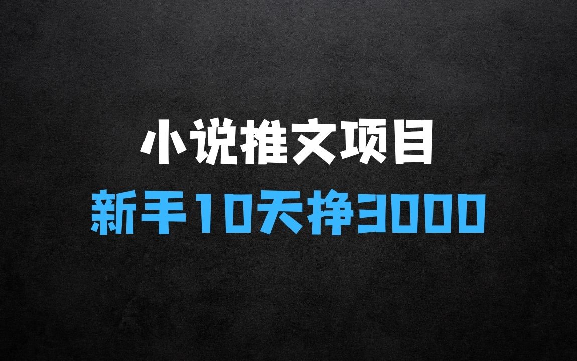 ﻿小说推文项目，图文创作玩法，新手10天挣3000 - 商业财富课程