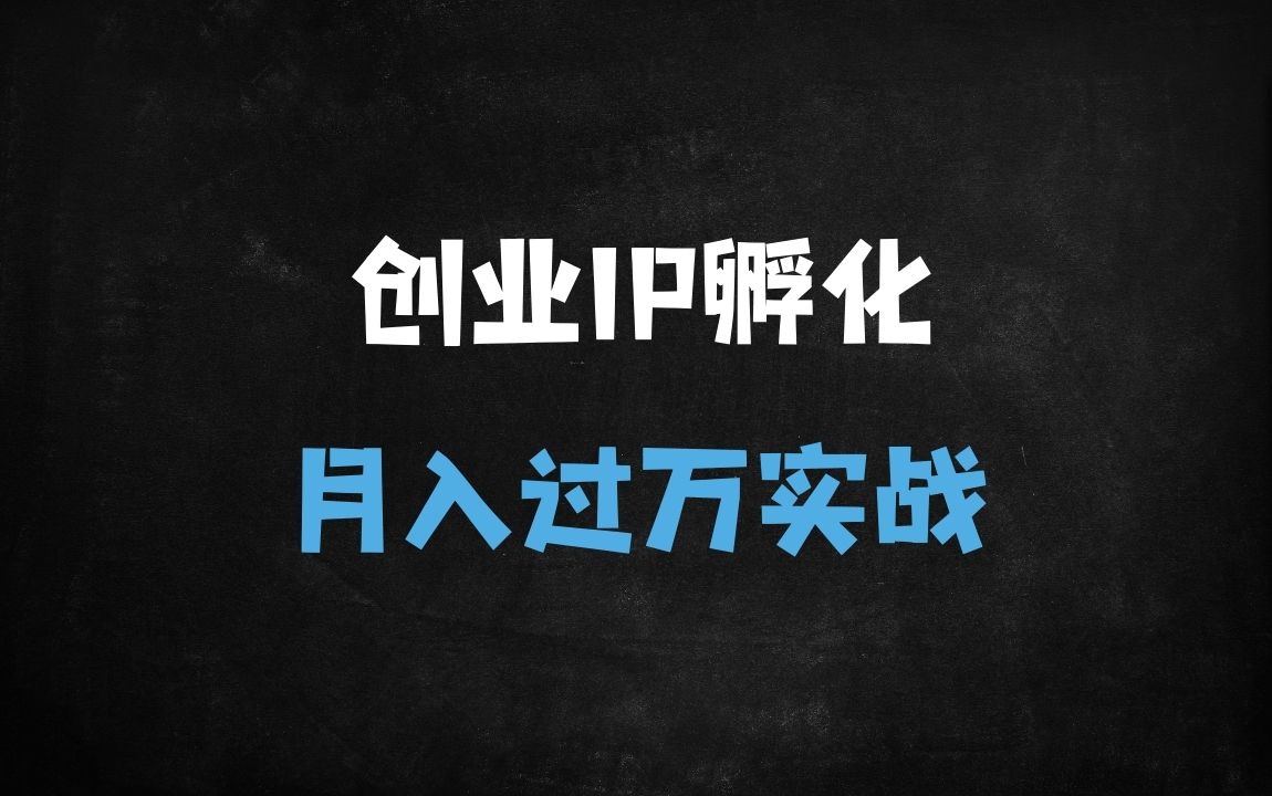 ﻿从0到1打造创业IP合伙人：小白也能月入过万的网创变现指南 - 商业财富课程