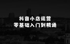 抖音小店运营零基础入门到精通全套精细化教程,实操易懂,落地版