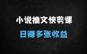 ﻿2025小说推文日赚1000+秘籍：聊天记录+背景图快剪实操课，新手1天上手爆单技巧