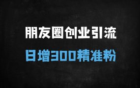 ﻿日引300+创业粉实战教程：朋友圈精准引流与五位数变现技巧全解析