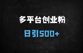 ﻿2025最新跨平台创业粉引流术：日引500+精准粉，私域闭环轻松日赚2000+