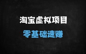 ﻿淘宝虚拟项目零成本实操指南：无需物流，新手如何月入过万？