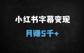 ﻿新手必看！小红书字幕作品爆款秘籍：5分钟一条，月入5k+的商单变现攻略