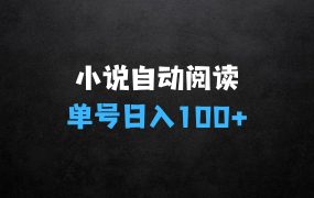 小说自动阅读 单号日入100+ 手机电脑都可 批量放大操作【揭秘】