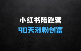 小红书90天涨粉创富陪跑营:三大体系,从0~1成就百万变现,做小红书的最后一站