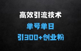 ﻿最新高效引流技术深度揭秘：单号单日引300+精准创业粉，一分钟一条原创素材，引爆你的私域流量
