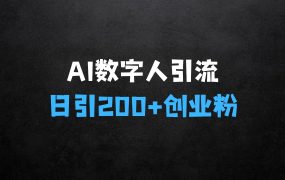 ﻿现在做啥生意最赚钱：AI数字人最新引流方法，日引200+精准创业粉，制作简单可矩阵操作