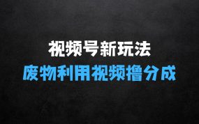 ﻿视频号新玩法，废物利用视频，撸分成收益，轻松月入过W【揭秘】