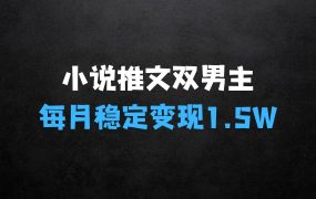 ﻿小说推文双男主长篇：每月稳定变现1.5W实操干货