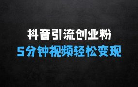 ﻿最新抖音引流创业粉玩法前置：5分钟一个视频，轻松变现附带详细变现思路【揭秘】