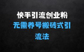 ﻿快手最新引流创业粉方法：无需养号、无需视频，搬砖式引流法【揭秘】