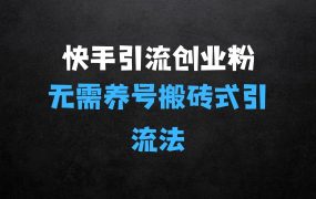 快手最新引流创业粉方法:无需养号、无需视频,搬砖式引流法【揭秘】