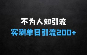 ﻿不为人知的引流渠道在流量揭秘，实测单日引流200+精准创业粉课程