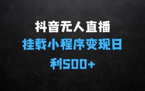 抖音无人直播挂载小程序变现揭秘:当天直播,当天结算支持工作室,可矩阵【揭秘】