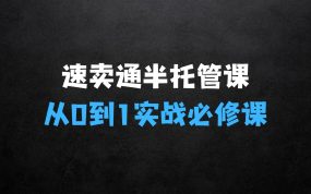 ﻿2025速卖通半托管从0到1实战必修课，掌握通投广告打法、熟悉速卖通半托管的政策细节