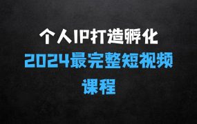 2025个人IP打造孵化模式流程课,一套最为完整的个人短视频落地课程(高阶班)