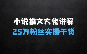 ﻿小说推文25万粉丝大佬实操干货讲解，全面毫无保留，帮你少走弯路