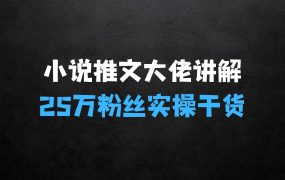 ﻿小说推文25万粉丝大佬实操干货讲解，全面毫无保留，帮你少走弯路