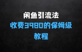 外面收费3980的闲鱼引流法,轻松易上手,0基础小白即可操作,日引200+创业粉的保姆级教程【揭秘】