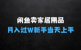 ﻿闲鱼卖家居用品月入过W+最新技巧闲鱼最新零基础教学，新手当天上手【揭秘】