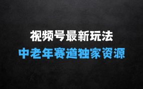 实测视频号最新玩法，中老年赛道，独家资源，月入过W+【揭秘】