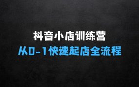 抖音小店实操训练营：抖音小店实操训练营，从01快速起店全流程