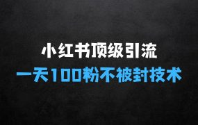 ﻿小红书顶级引流玩法，一天100粉不被封，实操技术【揭秘】