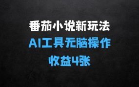 ﻿番茄小说新玩法，利用现有AI工具无脑操作，每天十分钟被动收益4张【揭秘】
