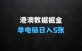 ﻿港澳数据全自动掘金：揭秘单电脑日入5张的秘密