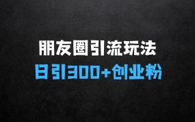 ﻿朋友圈小众玩法引流创业粉，小白也能打爆创业粉，日引300+精准创业粉【揭秘】