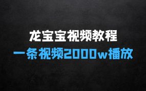 ﻿全网首发，龙宝宝视频制作教程，一条视频2000w播放