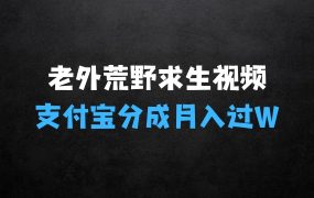操作简单,适合宝妈,上班族:利用老外荒野求生视频,赚支付宝分成收益,轻松月入过W【揭秘】