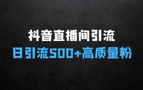 抖音直播间引流创业粉,无需连麦、不用上镜、超暴力,日引流500+高质量精准创业粉