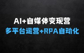 ﻿AI+自媒体+RPA变现训练营：写作变现+AI使用+SEO+多平台运营+RPA自动化