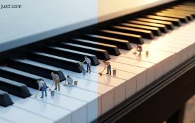 治愈系AI微缩景观：小红书爆款“钢琴洁净室”海报，3步掌握高转化提示词方案