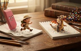 3D破次元创意儿童绘本提示词：一键生成“跳出纸面”的动感卡通角色方案