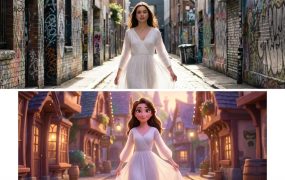 个人IP视觉方案：0基础用AI生成真人×动画对比爆款封面，1分钟打造高辨识度自媒体形象