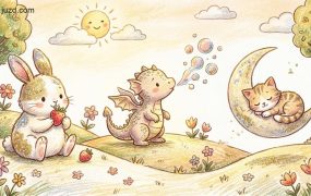 闪粉蜡笔绘本提示词：自媒体母婴赛道一键生成爆款可爱插画变现方案