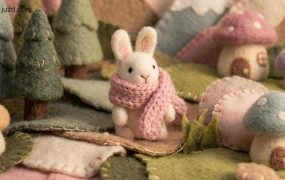 治愈系手工毛毡风AI绘画方案：高质感羊毛毡视觉作品一键生成指南