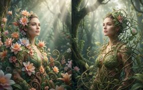 超现实植物有机融合提示词方案：零基础打造高级感商业设计图，开启视觉变现新赛道