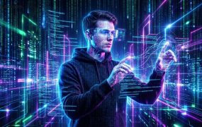 赛博矩阵视觉设计方案：一键生成未来感爆款海报，自媒体起号必备视觉秘籍