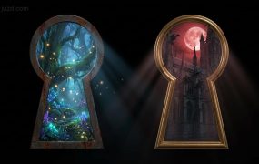 钥匙孔视角奇幻大片：自媒体爆款封面图生成方案，视觉冲击力提升200%