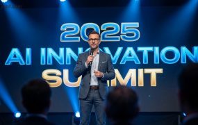 个人IP形象定制赛道：零基础一键生成科技峰会演讲图，低成本打造专家影响力方案