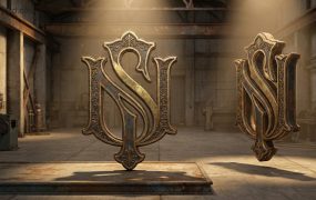 3D金属质感Logo定制方案：零基础打造复古蒸汽朋克视觉，大幅提升品牌高级感