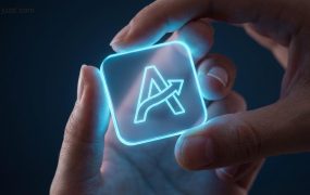 商业视觉设计方案：AI一键生成科技感手持发光LOGO，大幅提升品牌宣发质感